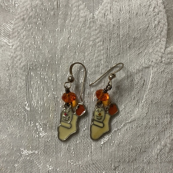 Handcrafted Small Ghost Charm Earrings - Picture 3 of 4